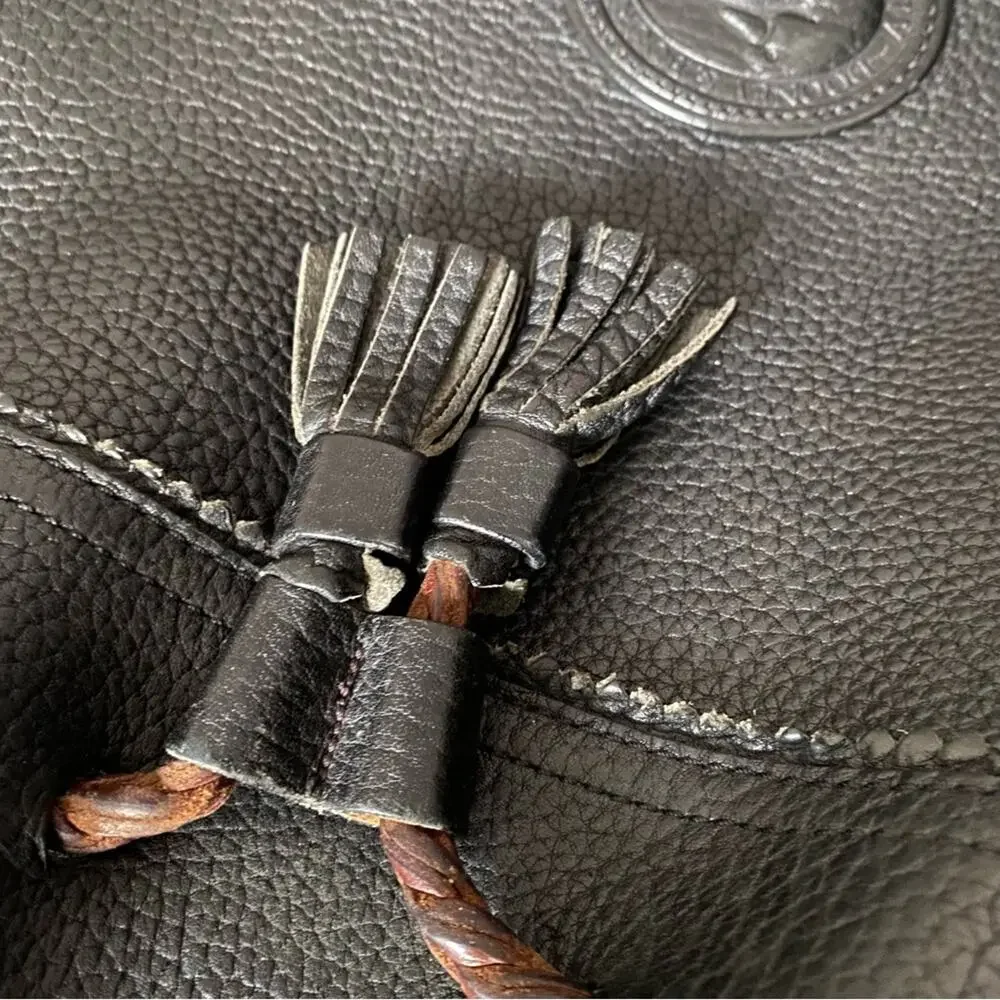 Dooney and Bourke Vintage Black Leather Pebbled Bucket Bag Purse - Picture 13 of 14